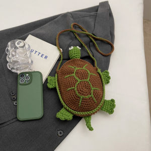 Cute and Interesting Hand-Woven Turtle Bag Shopping Mobile Phone Bag New Arrival Knitting Doll Shoulder Messenger Bag