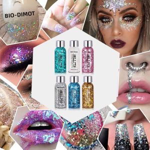 Gel Nhũ Ánh Bạc BIO-Dimot 30g Dùng Cho Mặt/thân Thể - Nhũ Lấp Lánh Thân Thiện Với Người Ăn Chay Dùng Cho Trang Điểm Dự Tiệc Cosplay Móng Tay Da