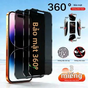 1-3 Miếng Dán Màn Hình Bảo Vệ Riêng Tư 360 Độ Kính Cường Lực Cho iPhone Chống Gián Điệp Chống Trầy Xước Cho iPhone 18 Pro Max 17 16 15 14 13