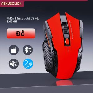 Chuột Quang Điện Tử Không Dây NexusClick 1600DPI Có Đầu Thu USB - Nhấp Chuột Êm Ái Dành Cho Chơi Game Và Văn Phòng Thiết Kế 6 Nút Tiện Dụng