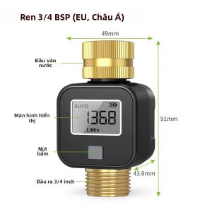 Công Tơ Nước Bằng Đồng Thau Có Màn Hình LCD Đo Lưu Lượng Đơn Trung Bình Tổng Cộng 4 Chế Độ Đường Vào/ra 3/4 Inch Đo Lượng Nước Tiêu Thụ Chính Xác Cho Hệ Thống Ống Nước