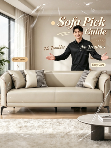 👍Leather-Aire Sofa(Free🚚🔨) Type 8006 GreenBlueGreyCream Free Pillows