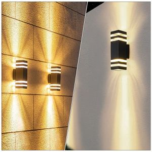 KUCHVZ Outdoor Wall Lights 3000K Warm White Exterior Lighting Fixtures Up and Down Porch Lights Outdoor Waterproof Outdoor Lights for House Porch Garage