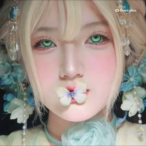 BEAUTYLENS Lumifire Blue soflens normal/minus(0.00s/d-8.00) 14.2mm 2PCS Lensa kontak berwarna 6bulan