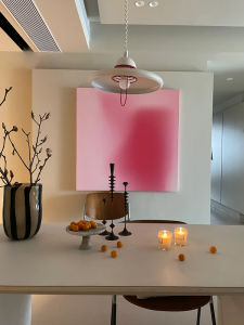 Modern Abstract Pink Wall Art Decorative Painting for Living Room And Dining Room Luxury Sensation Framed PS Material Frame