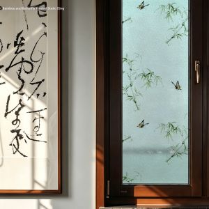 ZHIXIAO | Chinese Style Bamboo Glass Sticker Window Decor