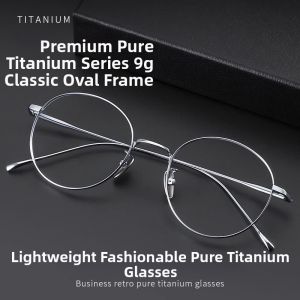 Gọng Kính Cận Titan Dáng Tròn Siêu Nhẹ 50g