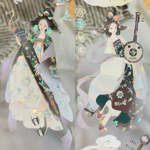 Miếng Dán Giấy Nhật Bản Mago Womens Style Paper Tape Music Shell Motif Lucky Beast Traditional Japanese Culture Stationery