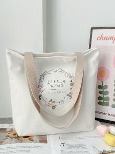 Large Capacity Canvas Tote Bag Single Shoulder Commuter Bag for Work Fashionable Trendy Soft Comfortable Zipper Closure Handbag