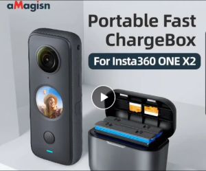 For Insta360 One X2 AX11 aMagisn Dock Fast Charger Dua Battery insta X2