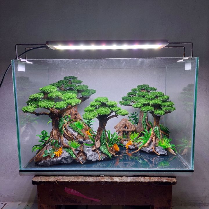 hardscape hiasan aquarium aquascape tema hutan sintetis murah | Lazada