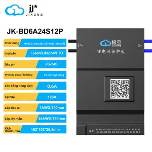 Hệ Thống Quản Lý Pin Thông Minh JIKONG JK Smart Active Balance BMS BD6A24S12P Cho Pin Li-Ion Lifepo4 LTO 120Ah - Bảo Vệ Quá Dòng Sạc Và Xả