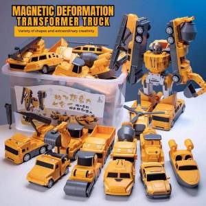 Magnetic Transformer Truck Pull back Cars Deformation Vehicle toys for kids by Blue Elephant Ph
