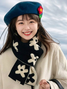 Nữ Khăn Dệt Kim Hai Mặt 2024 Phong Cách Mới Hoa Nhỏ Ấm Áp Mùa Đông Mùa Xuân Mùa Thu Phiên Bản Hàn Quốc Đa Năng Sinh Viên Giữ Ấm Cổ