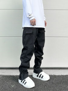 กางเกงลำลองกันน้ำสไตล์อเมริกันฤดูใบไม้ร่วง/ฤดูหนาว กางเกงขายาวทรงตรง ซิป ทรงหลวม สำหรับผู้ชาย กางเกงขายาวทรงลำลองสำหรับกลางแจ้ง