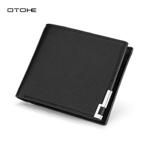 OTOHE กระเป๋าสตางค์ของผู้ชายง่ายกระเป๋าสตางค์สั้น PU ธุรกิจกระเป๋าสตางค์บัตรหลายบัตรตำแหน่งกระเป๋าเดินทางกระเป๋าเงินเหรียญบัตรเครดิตผู้ถือบัตร