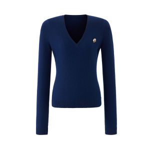 เสื้อถักคอวีเข้ารูปสำหรับผู้หญิง La Lune Du Ciel ทรงสลิมฟิต เสื้อชั้นในผู้หญิง เสื้อคลุมผู้หญิง ชุดทำงานฤดูหนาว