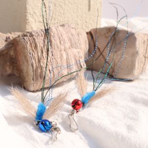 Interactive Cat Toy Feathered Insect Teaser Stick Natural Deer Hair Replacement Head Chew Toy for Pets Smart Functionality