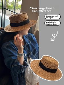 BILLI ZILLY | Summer Hollow Out Straw Hat Womens Beach Vacation Sun Protection Large Brim French Style Gift Hat Face Slimming Adjustable Size