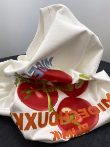 Retro Hong Kong Style Short Sleeve T-Shirt Womens Loose Casual Slimming Versatile Top Summer Fashionable Fruit Tomato Print