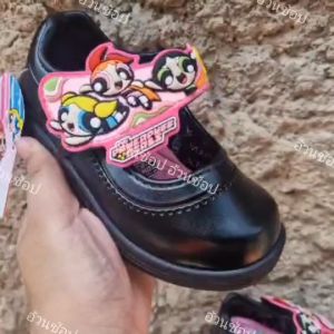 รองเท้านักเรียนอนุบาล ADDA 41C21C1 รองเท้านักเรียนสำหรับเด็กอนุบาลหญิง รองเท้านักเรียนอนุบาลลายพาวเวอร์พัฟเกิลส์