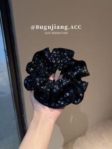 Original Catkin Blue Floral Print Four-Layer Designer Hair Ties for Bun Styling Adult Sweet Style Fashion Hair Accessories