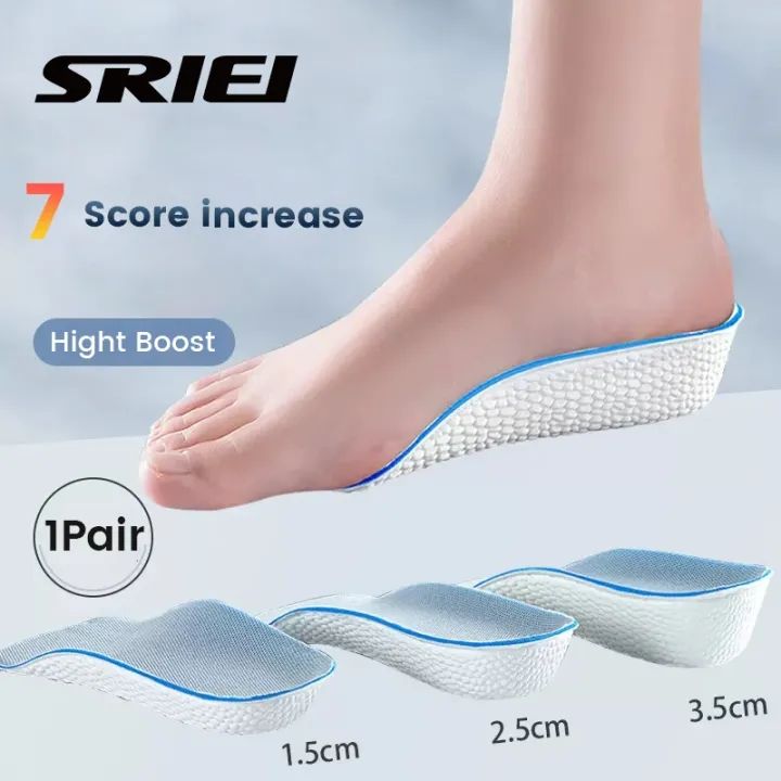 SRIEI Increase Height Insoles Thick Sole Heel Pad Flat Feet