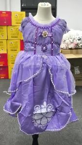 Purple Princess Costumes for Girls Ball Gown Birthday Dress Luxury Kids Gift