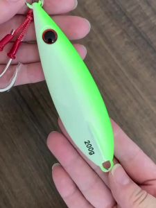 1pc 150g/200g Slow Pitch Jig Saltwater Jigging Lure With BKK 5/0# Assist Hooks Vertical Ocean Lure