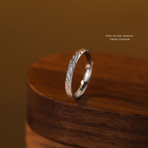 999 Pure Silver Couple Rings Engraved Micro-Paved Zircon Vine of Love Luxury Minimalist Sterling Silver Interwoven Love Rings