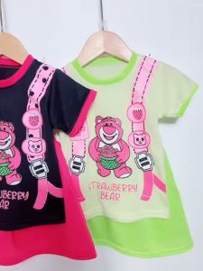 (8-14KG )2Pcs/Set Baby Girl Dresses Infant Cute MOUSE & COW MILK Girls Clothing Set Suspender Flower Costume