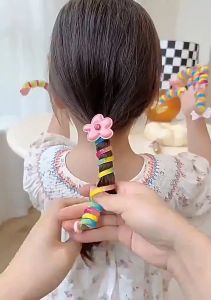 ONE-C1167 Ikat Rambut Bergulir Anak Perempuan Motif Lucu / Karet Ulir Pita Kabel Ikat Rambut Spiral