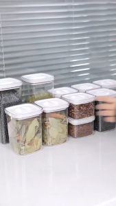 LILIER Food Storage Organizer Airtight Container Sealed Keep Fresh Clear Plastic Box Twist Lock Leakproof