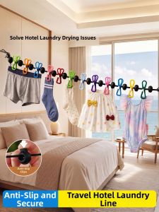 rosekey | Portable Travel Clothesline with Clips