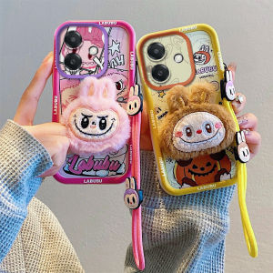 Soft Casing Realme Note 60x 60 Note60x RealmeNote60x New Fun Cute Cartoon Kuromi Rabble 3D Plush Dolls All-inclusive Shockproof Phone Case with Lanyard 2025