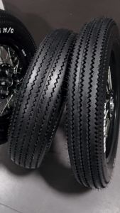 COMPLETE WHEEL ASSEMBLY SET FOR BOBBERS - REAR TIRE 6.50-15 AND FRONT 4.00-18 OR 4.50-18 " TIRES RIMS HUBS & SPOKES.