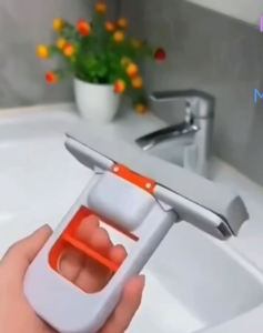 Mini Foldable Squeeze Mop Portable Wet & Dry Cleaning Tool for Bathroom Kitchen & Glass High Absorbency Cotton Head Lightweight Ergonomic Handle