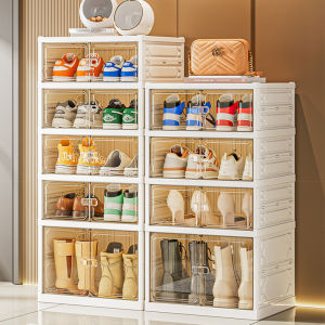 MMZECE | Transparent Folding Shoe Storage Box For Entryway Home Use