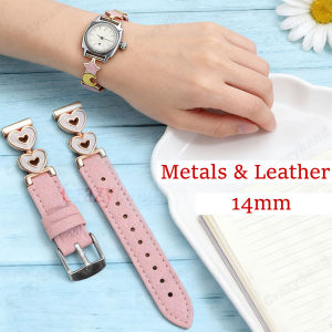 14mm for Garmin Lily 2 Smart Watch Girl Strap Lily 2nd Generation Fashion Vitality Edition Metal Leather Watchband Soft Bracelet