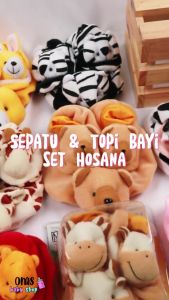 Topi Bayi Set - Bundle Topi dan Sepatu Prewalker Bayi