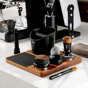 BINCOO Coffee Powder Dispenser Coffee Tamper Set Coffee Powder Pressing Base Multi-functional Storage Base Powder Pressing Hammer Grounds Bucket Set 51/58MM