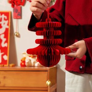 New 3D Chinese New Year Lantern 2026 Chinese Lanterns Decorative Spring Festival Red Lantern Wedding Party Supplies