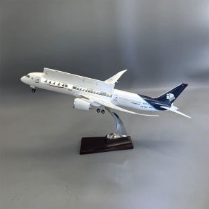 43cm Model Plane Aeromexico B787-9 B787 Miniature Airplane Hatch Can Be Opened With Wheels Lights & Base