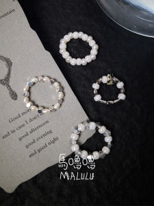 แหวนไข่มุกสีขาวทำมือสไตล์เรียบง่ายสำหรับผู้หญิง แหวนไข่มุกสไตล์เรียบง่ายสุดเก๋จาก Marululu Silver Lake Original จี้แฟชั่น