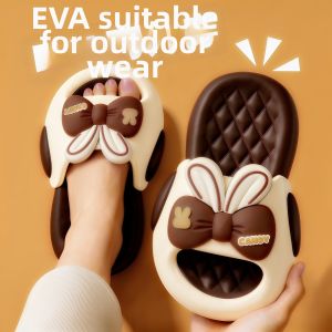 Summer Cute Bunny Bow EVA Thick Soled Slippers