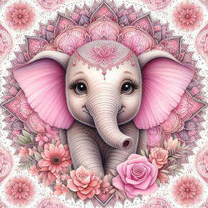 Full Embroidery Beads Cute Elephant Printed 11CT Cross Stitch Kit Home Complete Set Decorative Paintings