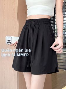XIANYIJIAO | Quick-drying A-line Shorts Black Ice Silk