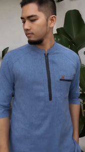 Baju Koko Pria Dewasa OOTD Kajian Stylish Kain Katun Moscov Premium Lengan 3/4