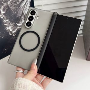 Frosted Translucent Magnetic Wireless Charging Hinge Phone Case For Samsung Z Fold 8 7 6 5 4 Shockproof Ultra Thin Hard PC Cover