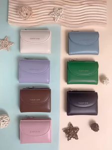 New Korean Style New Ladies Ins Student Solid Color Simple Card Holder Wallet Multifunctional Large Capacity Coin Purse C307-21B